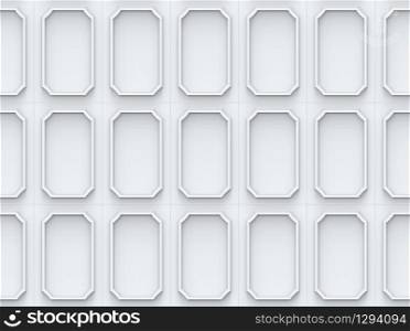 3d rendering. seamless classical square pattern art wall background.