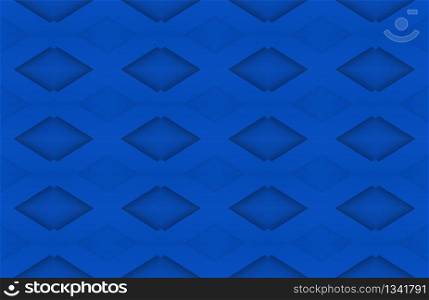 3d rendering. seamless dark blue square grid art design tiles wall texture background.