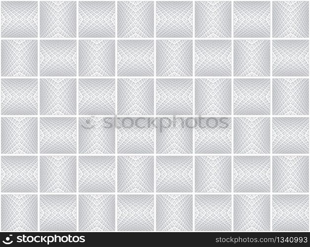 3d rendering. seamless gray modern square grid art pattern ceramic tiles design texture wall background.