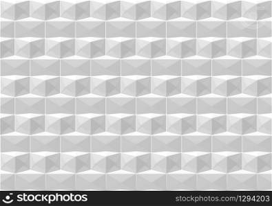 3d rendering. seamless gray polygon cube pattern stack wall background.