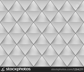 3d rendering. Seamless Gray Triangular shape pattern wall background.