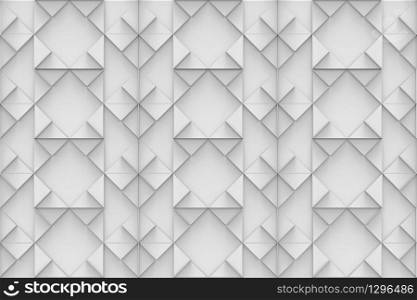3d rendering. seamless luxurious Abstract white art diagonal square tiles pattern wall background.