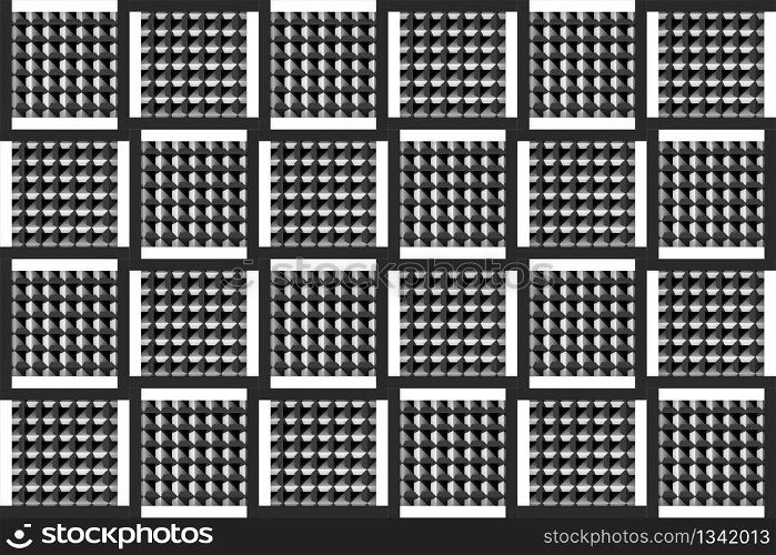 3d rendering. seamless modern Alternate white and black grid square art pattern wall background.