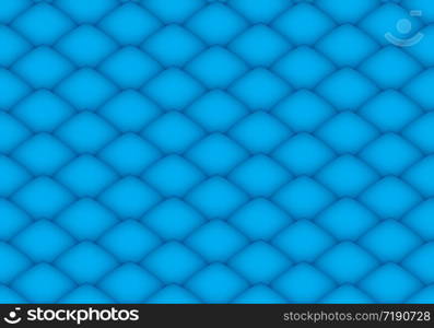 3d rendering. Seamless modern design blue fish or snake skin surface pattern curve texture background.