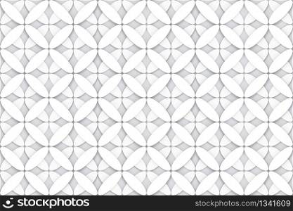 3d rendering. seamless modern oval in flower shape pattern design fabric wall background.