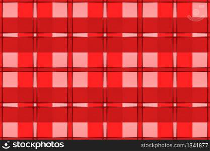 3d rendering. seamless modern red square shape pattern tiles fabric wall design texture background.