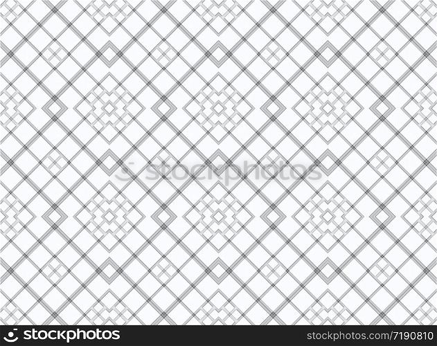 3d rendering. seamless modern square grid pattern art in chinese style design wall background.