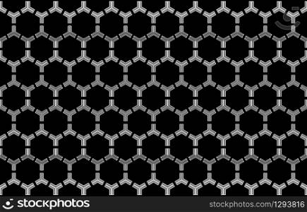 3d rendering. seamless modern white hexagon shape line pattern wall background.