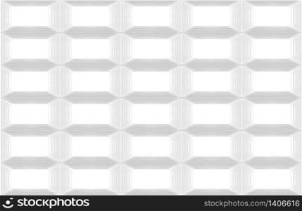 3d rendering. Seamless modern white rectangle grid pattern design wall art background.
