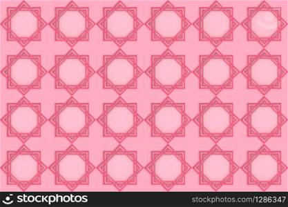 3d rendering. seamless pink square art pattern wall background.