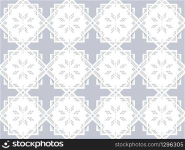 3d rendering. seamless square art pattern on gray baackground.
