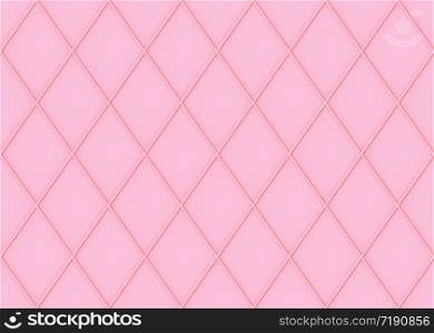 3d rendering. seamless sweet soft pink color tone grid square art pattern wall background.