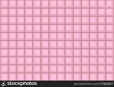 3d rendering. seamless sweet soft pink color tone square pattern tiles wall background.