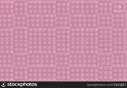 3d rendering. seamless sweet soft pink square grid tile pattern wall background.