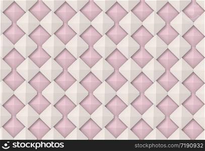 3d rendering. seamless sweet soft pink white color tone grid square art pattern tile for any design wall background.