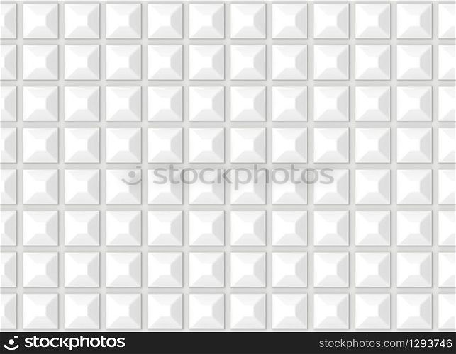 3d rendering. seamless White ceramic square tiles wall background.