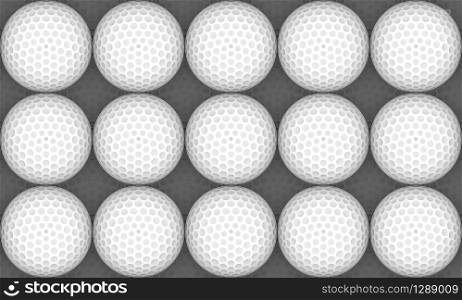 3d rendering. Seamless White Golf ball surface wall background.