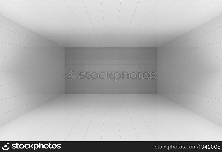 3d rendering. Simple gray cube box cornor room square wall background.