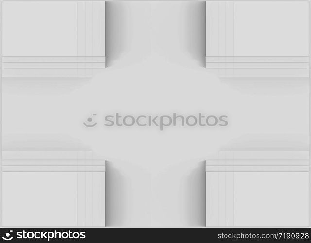 3d rendering. simple square shape pattern art wall background.