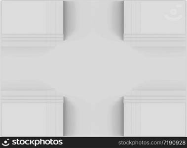 3d rendering. simple square shape pattern art wall background.