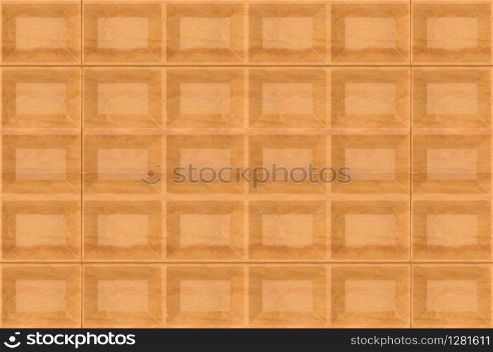 3d rendering. square brown wood panels pattern wall background.