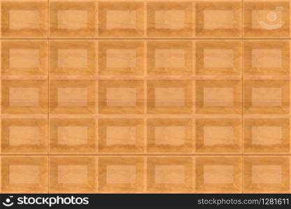 3d rendering. square brown wood panels pattern wall background.