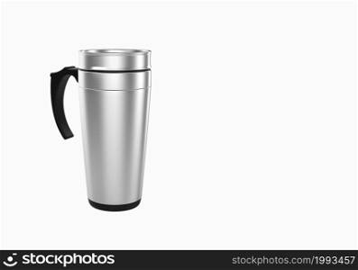 3d rendering Stainless Steel Travel Mug for coffee or tea isolated on white background. suitable for your mock up element project.