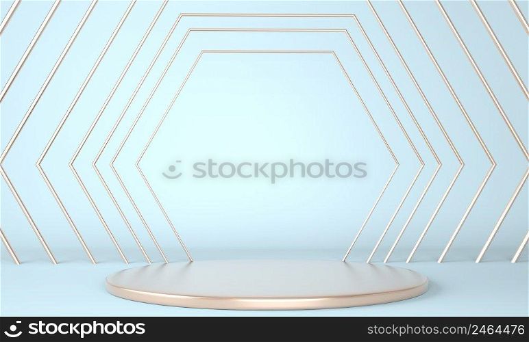 3d rendering studio with geometric shapes, podium on the floor. Platforms for product presentation, mock up. 3d rendering studio with geometric shapes, podium on the floor. Platforms for product presentation, mock up background.