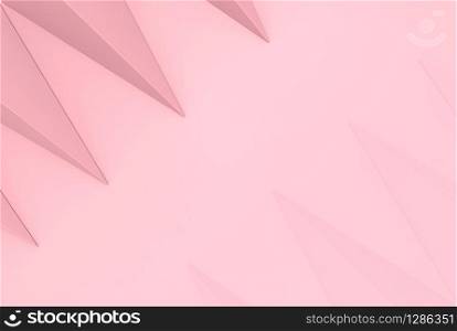 3d rendering. sweet pink polygon shape with copy space background.
