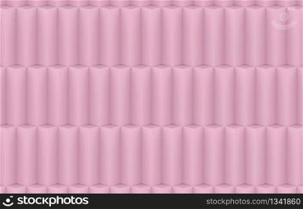 3d rendering. sweet soft pink vertical geometric bar pattern stack wall background.