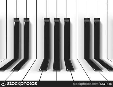 3d rendering. textured piano key board pattern wall design and floor background.