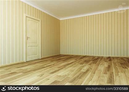 3d rendering the empty room with door