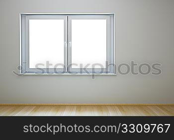 3d rendering the empty room with window