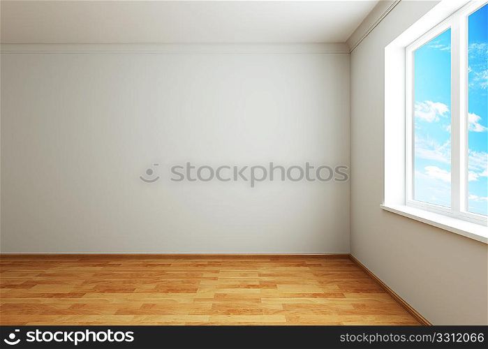 3d rendering the empty room with window