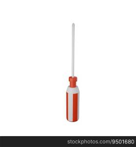 3d rendering tool screwdriver background isolated