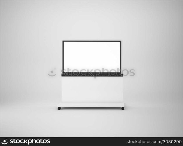 3d rendering TV wall isolated on white , mock up illustration