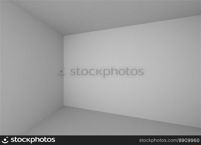 3D Rendering white empty room, interior illustration