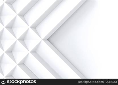 3d rendering. white geometric square grid pattern on copy space background.