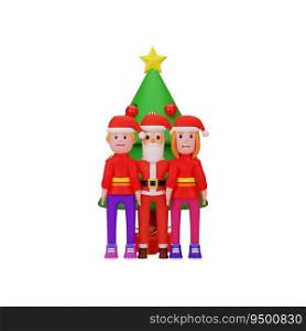 3d rendering with merry christmas and new year concept