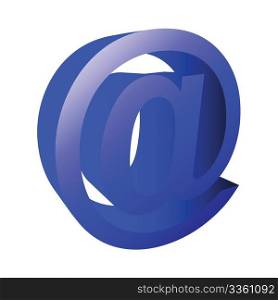 3D representation of e-mail symbol ove white background
