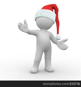 3d santa claus in a welcome pose