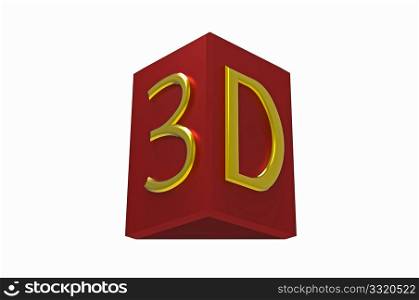 3D sign 3d render isolated on white