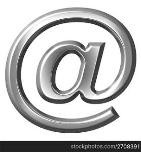 3d silver email symbol isolated in white