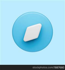 3d simple compass icon isolated illustration on pastel blue background. Hight quality realistic 3d render. 3d simple compass icon isolated illustration on pastel blue background. Hight quality 3d render