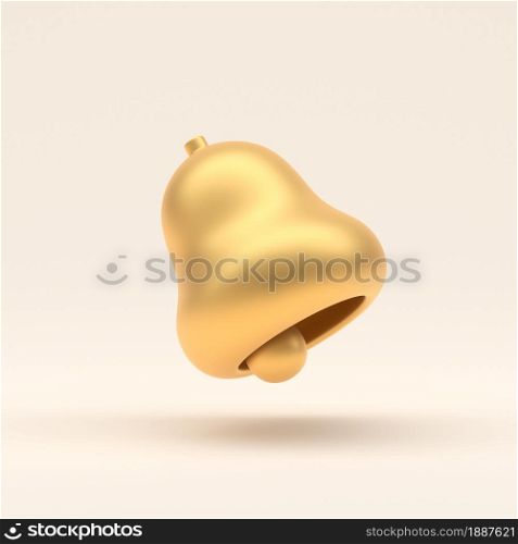 3d simple gold notification bell with red circle isolated on pastel background. Hight quality 3D illustration. 3D render. 3d simple gold notification bell with red circle isolated on pastel background. Hight quality 3D illustration.