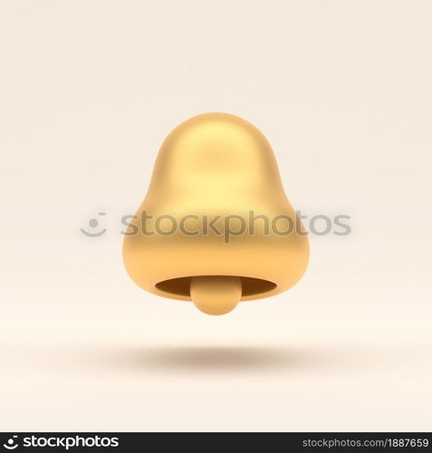 3d simple gold notification bell with red circle isolated on pastel background. Hight quality 3D illustration. 3D render. 3d simple gold notification bell with red circle isolated on pastel background. Hight quality 3D illustration.