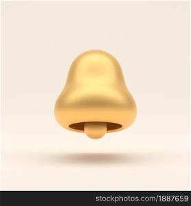 3d simple gold notification bell with red circle isolated on pastel background. Hight quality 3D illustration. 3D render. 3d simple gold notification bell with red circle isolated on pastel background. Hight quality 3D illustration.