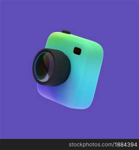 3d simple rainbow snapshot camera with lens on pastel background with clear shadow. Isolated hight quality 3d illustration. 3d render colorfull icon.. 3d simple rainbow snapshot camera with lens on pastel background with clear shadow. Isolated hight quality 3d illustration.