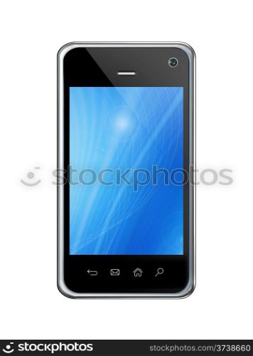 3D smartphone, mobile phone isolated on white with clipping path