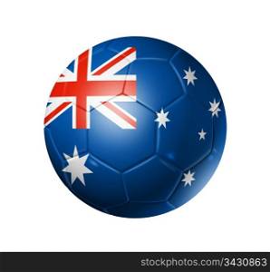 3D soccer ball with Australia team flag, world football cup 2010. isolated on white with clipping path. Soccer football ball with Australia flag
